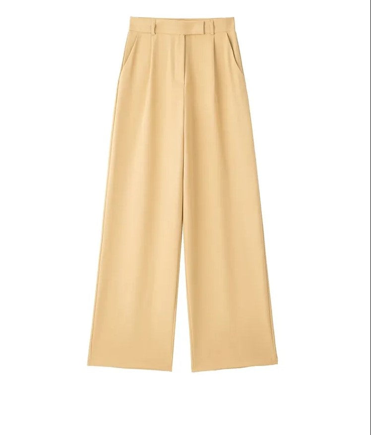 Avant Vintage Luxe Wide-Leg Trousers – Bold Colors, Effortless Style & Flattering Fit!